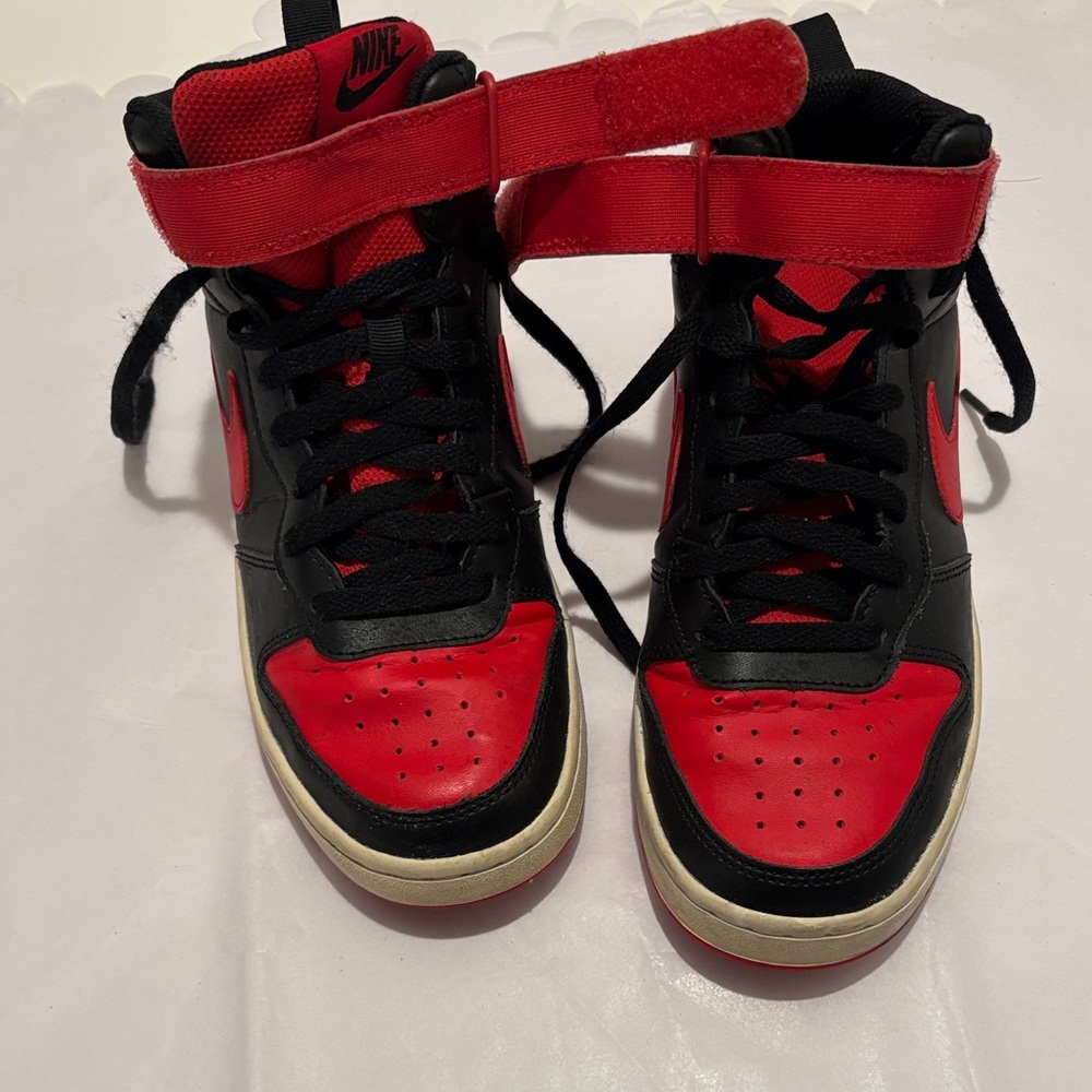Nike Black and Red High-Top Sneakers